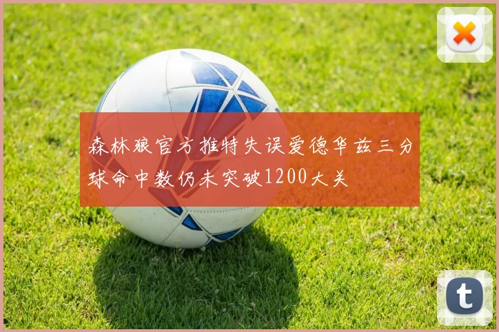 森林狼官方推特失误爱德华兹三分球命中数仍未突破1200大关